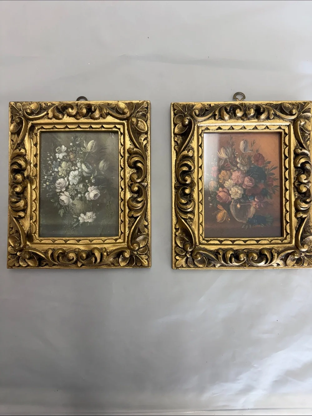 Ornate Gold Floral Picture Frame Pair - Home Accents Style